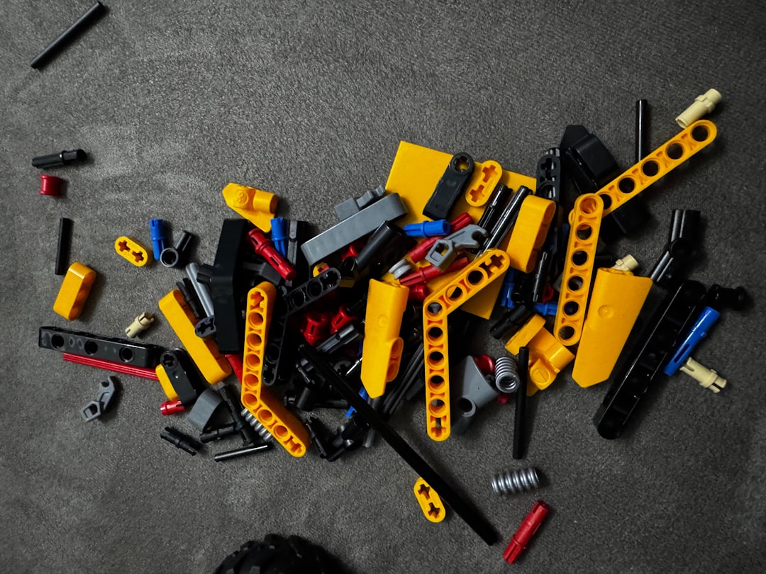 LEGO Technic parts on the floor